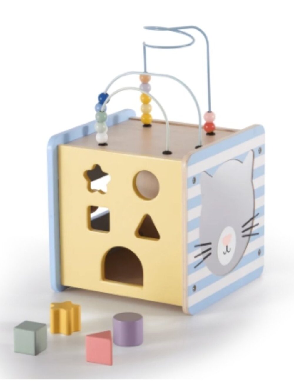 NWT MOOVER Danish Design Toys Wooden Mini Activity Cube